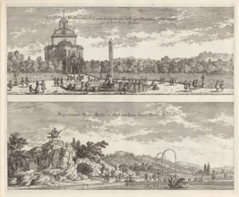 Fountain with a Triton and the Rock of Andromeda in the park at Ulriksdal Castle, Delineatio