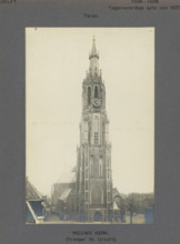View of the Nieuwe Kerk in Delft, Nieuwe Kerk. (Formerly St. Ursul's). Tower, photograph,
