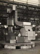 Fermentation machine, album page, photograph, A fermentation machine standing in a factory hall,