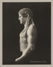 686 Archaic female statue. AM Athens, Archaic statue of a woman, photograph, number: '39.', Athens,