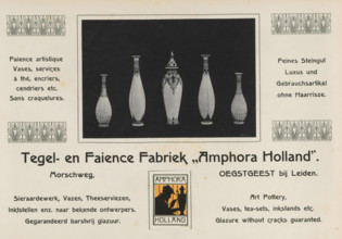 Advertisement of the Tile and Faience Factory 'Amphora Holland', album page, photomechanical print,