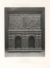 17th-century French wooden dresser, at the Exposition Rétrospective of 1877 in Lyon, France,