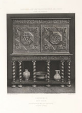 17th-century wooden sideboard, at the Exposition Rétrospective of 1877 in Lyon, France,
