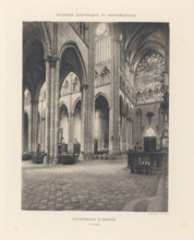 Interior of the transept of Notre-Dame of Amiens, page, photomechanical print, inscription:
