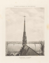 Tower on Notre-Dame of Amiens, page, photomechanical print, inscription: 'Cathédrale d'Amiens,