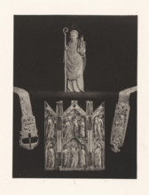 Triptych of ivory with scenes from the New Testament and three other religious objects of ivory,