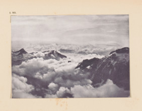 View of the Graian Alps, page, photomechanical print, inscription: 'I. VII.', inscription: 'Clouds