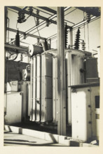 Transformer at an Electric Power Station, United States, photograph, title: '132 kV TRAFO.',