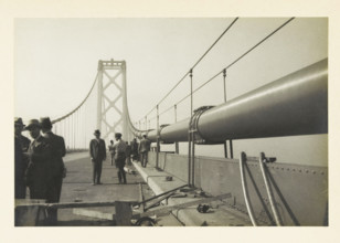 Oakland Bridge, San Francisco, United States, Upper Driving Deck Oakland Bridge, photograph, title: