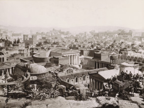 View of ancient Rome: the Forum of Augustus and the Baths of Titus, Forum des Augustus. - Baths of