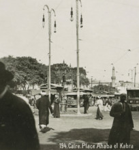 Caire. Place Ahaba el Kabra, View of a square in Cairo, stereograph, number: '194.', inscription: