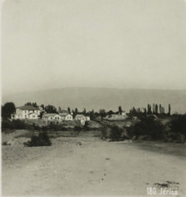 View of Jericho, Jérico, stereograph, address: 'Parklaan 49, HAARLEM, (Holland)', inscription: