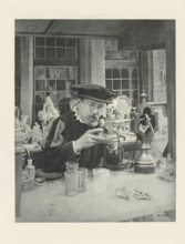 Man engraving on glass, Le Graveur sur fout, photomechanical print, photographer: Henri Colon,