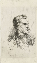 Portrait of artist Frederik Hendrik Weissenbruch, print, printmaker: Bernardus Johannes Blommers,
