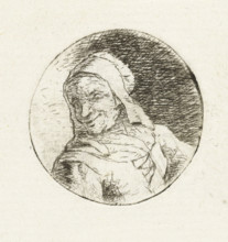 Bust of an unknown woman, print, In a round frame, the bust of an unknown adult woman. Bust facing