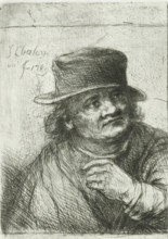 Two male portraits, print, Two portraits on an uncut sheet. The left portrait is of an unknown man