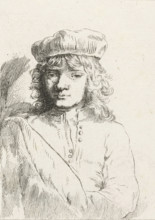 The artist's son, Titus, print, printmaker: Ignace-Joseph de Claussin, after print by Rembrandt van