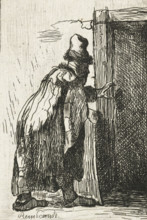 The blindness of Tobit: a sketch, print, printmaker, after print by, Rembrandt van Rijn, paper,