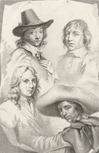 Portraits of Cornelis Visscher, Jan de Visscher, Richard Brakenburg and Quiringh Gerritsz. van