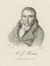 Portrait of Johannes Kinker, print, printmaker: Jacob Ernst Marcus, after drawing by Hendrik Willem