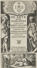 Title page for: Bellarmino, De Arte Bene Moriendi, 1626, Young Man and Death, print, title page, An