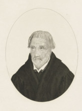 Male bust in oval, print, printmaker: Henricus Wilhelmus Couwenberg, Amsterdam, 1829 - 1845, paper,