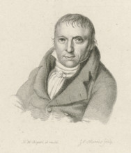Portrait of Johannes Kinker, print, printmaker: Jacob Ernst Marcus, Amsterdam, after drawing by