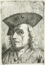 Self-portrait of artist Cornelis van den Berg, print, printmaker: Cornelis van den Berg, Haarlem,