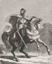 A Knight of the Temple, print, book illustration, A Knight of the Order of the Templars on a