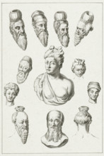 Sicamber-kopjes, print, historical object representation, Batavierenkopjes or so-called