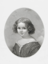 Bust of a girl, print, printmaker: Hendrik D. Jzn Sluyter, Amsterdam, after design by Nicolaas