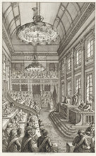 First National Assembly in The Hague, 1796, print, historical print, Session of the First National