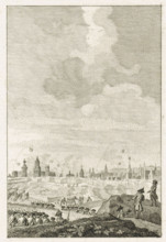 Bombardment of Maastricht, 1793, print, Bombardment of Maastricht by the French army, February 24,