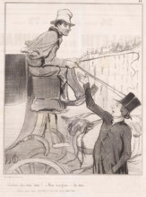 Cocher, êtes-vous loué?, Man asks coachman a question, Parisian emotions, Émotions Parisiennes,