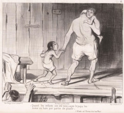 Quand les enfants ont été bien sages, Vader met twee kinderen in het zwembad, Badende mannen, Les