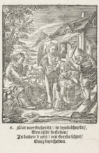 Christ Child picking up wood chips, Youth of Christ, The Childhood of Our Lord Jesus Christ, print,