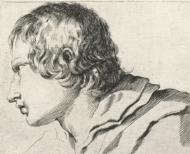 Head of a young man, turned to the left, Collection of various pieces serving the art of