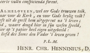 Poem to Jan van Almeloveens' portrait of Johannes ab Almeloveen, print, writer (clerical worker):