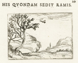 Dove in the desert, His quondam sedit ramis, Life of Mary in Emblems, print, cognizance, Series