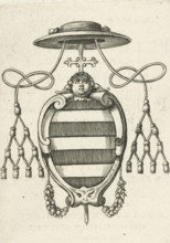 Coat of arms of Cardinal Petrus Aloysius Carafa, print, book illustration, Coat of arms of Cardinal