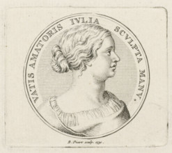 Medallion with the portrait of Julia, print, Medallion with the portrait of Julia. She was the