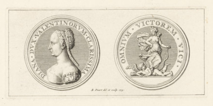 Coin with the portrait of Diane de Poitiers, print, Medal with the portrait of Diane de Poitiers,