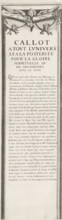 Siege of La Rochelle, September 1627-October 1628 (text, top-left section), Callot a tout lunivers