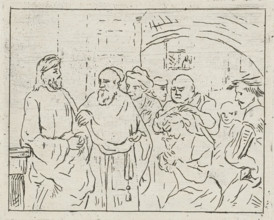 Christ and the Adulterous Woman, print, Inspired by Rembrandt's 'Christ and the Adulterous Woman'.