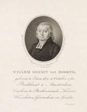 Portrait of Willem Gerrit van Doorne, print, Reformed minister in Amsterdam., printmaker: Willem