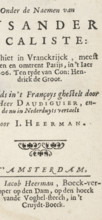 Title page for: Audiguier, Vital d'. De treurighe doch bly-eyndighende histori, Lysander en