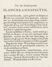 Price of the chartered hose fire pumps, Prys der Geoctoyeerde Slang-brand-spuiten, Two price lists