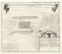 Plan of the Battle of Wijnendale, 1708, Plan de l'Action qui s'est passée a Wynendale de 28 sep.e