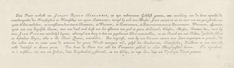 Text sheet accompanying the caricature on the pro-English sentiment of young Holland, 1780,