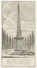 Memorial Obelisk for the Peace of Rijswijk 1697, print, Memorial obelisk in the Rijswijk forest